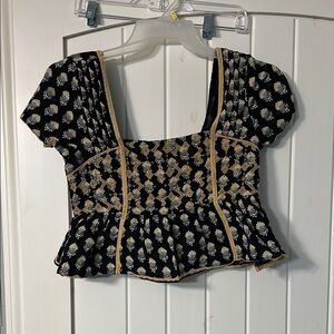 Elegant Black and Gold Women's Top